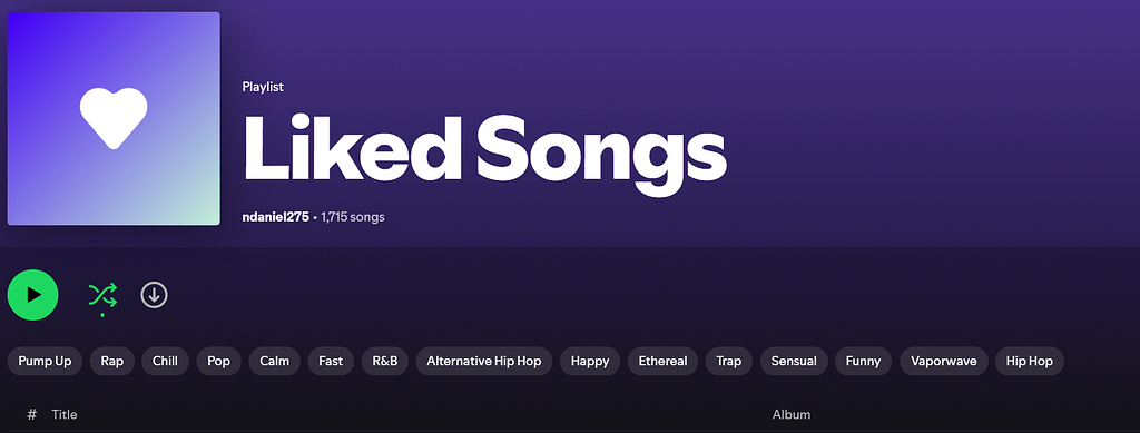 Moods you can filter by on Spotify!